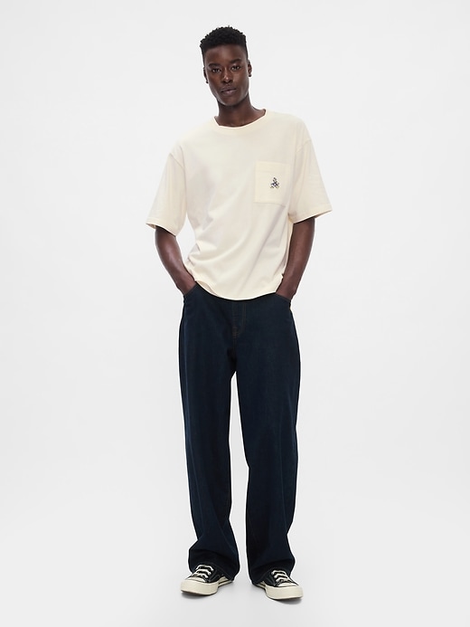 3 of 8 showing, with the color Donald Duck ivory frost of product Gap × Disney Heavyweight Pocket T-Shirt