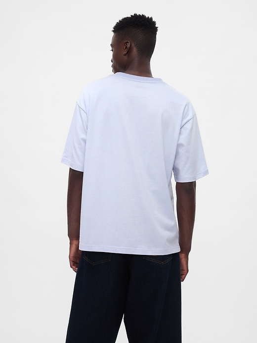 2 of 8 showing, with the color Donald Duck jet stream blue of product Gap × Disney Heavyweight Pocket T-Shirt