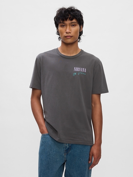 GAP Nirvana Tシャツ Lサイズ　ターコイズブルー、グリーン系 Nirvana Graphic T-Shirt | Gap