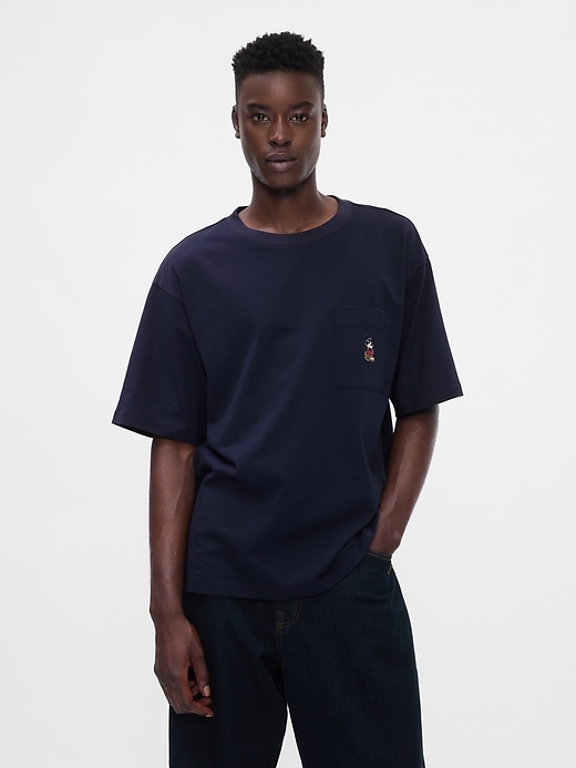 1 of 8 showing, with the color Mickey Mouse navy uniform of product Gap × Disney Heavyweight Pocket T-Shirt