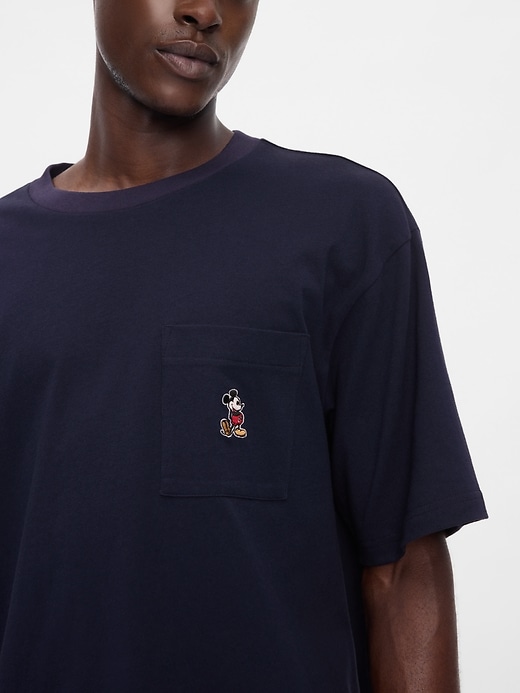 4 of 8 showing, with the color Mickey Mouse navy uniform of product Gap × Disney Heavyweight Pocket T-Shirt