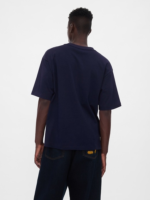 2 of 8 showing, with the color Mickey Mouse navy uniform of product Gap × Disney Heavyweight Pocket T-Shirt