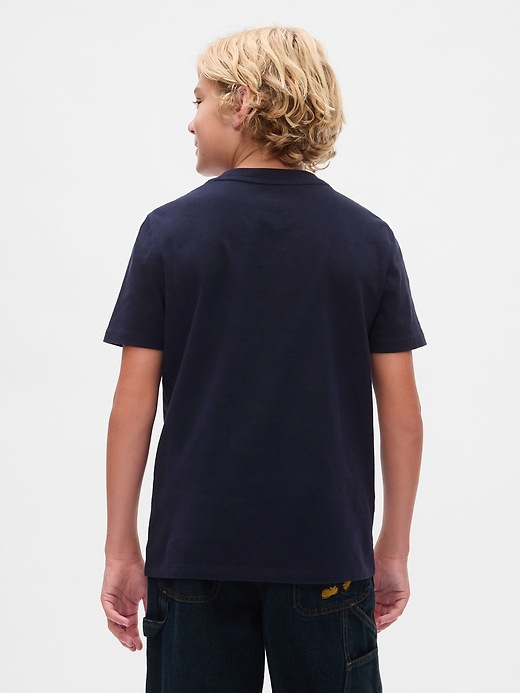 2 of 8 showing, with the color Mickey Mouse navy uniform of product Gap × Disney Kids Pocket T-Shirt
