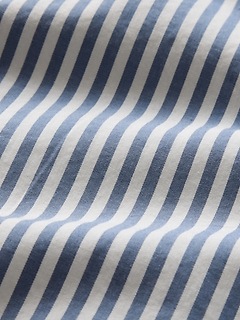 Organic Cotton Striped Poplin Shorts - Blue - View 60