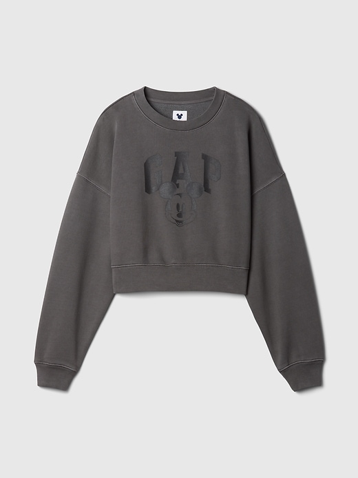 5 of 8 showing, with the color panther black of product Gap × Disney Mickey Mouse Cropped Logo Sweatshirt