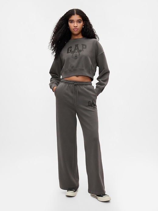1 of 8 showing, with the color Panther black of product Gap × Disney Mickey Mouse Logo Wide-Leg Sweatpants