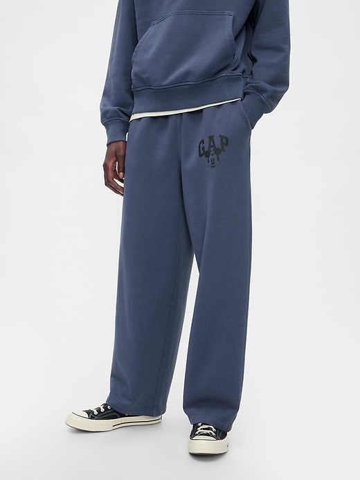 2 of 8 showing, with the color navy uniform of product Gap × Disney Logo Baggy Sweatpants