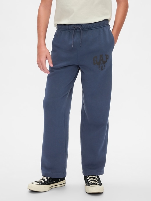 3 of 8 showing, with the color navy uniform of product Gap × Disney Kids VintageSoft Mickey Mouse Logo Sweatpants