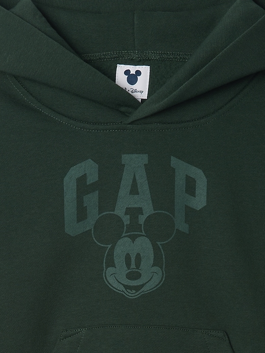 4 of 8 showing, with the color essex green of product Gap × Disney Baby Vintage Soft Mickey Mouse Logo Hoodie