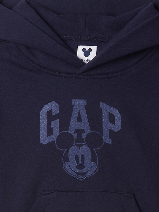 4 of 8 showing, with the color navy uniform of product Gap × Disney Baby Vintage Soft Mickey Mouse Logo Hoodie