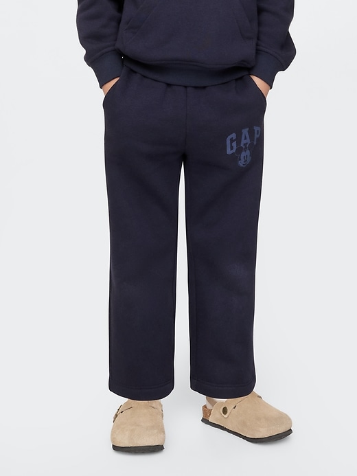 3 of 8 showing, with the color navy uniform of product Gap × Disney Baby Vintage Soft Mickey Mouse Logo Sweatpants