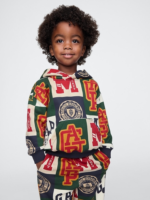 1 of 8 showing, with the color patchwork of product Gap × Disney Baby Vintage Soft Mickey Mouse Logo Hoodie