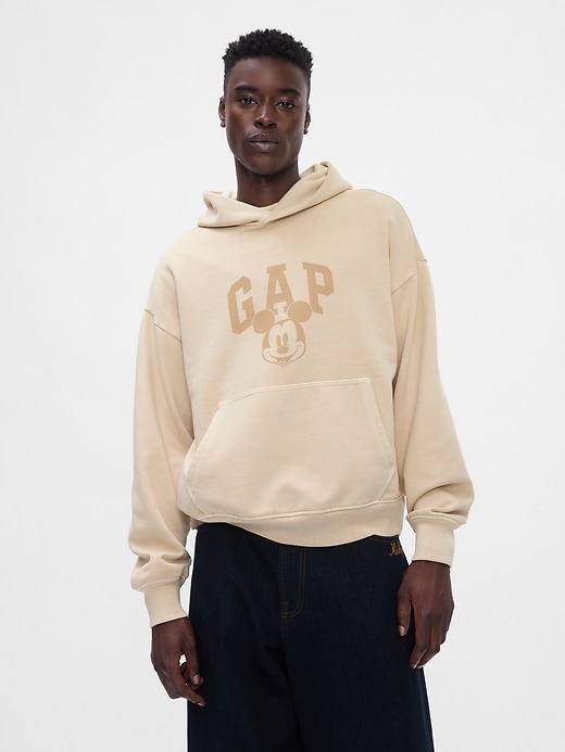 1 of 8 showing, with the color bedrock beige of product Gap × Disney Mickey Mouse Logo Hoodie