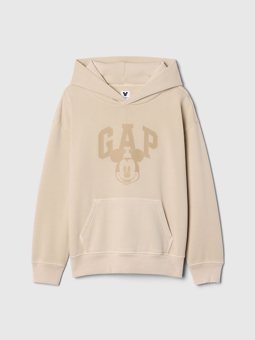 6 of 8 showing, with the color bedrock beige of product Gap × Disney Kids VintageSoft Mickey Mouse Logo Hoodie