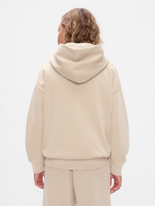 2 of 8 showing, with the color bedrock beige of product Gap × Disney Kids VintageSoft Mickey Mouse Logo Hoodie