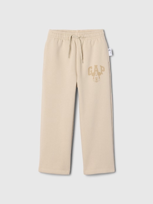 6 of 8 showing, with the color bedrock beige of product Gap × Disney Baby Vintage Soft Mickey Mouse Logo Sweatpants
