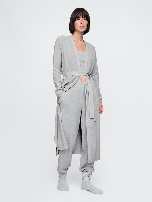 1 of 8 showing, with the color new heather grey of product CashSoft Waffle Robe