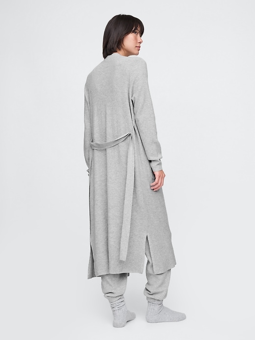 2 of 8 showing, with the color new heather grey of product CashSoft Waffle Robe