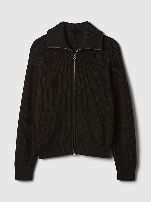 Shaker-Stitch Zip Cardigan | Gap