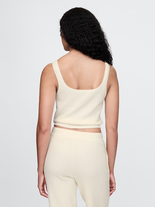 Image number 2 showing, CashSoft Waffle PJ Cropped Tank Top