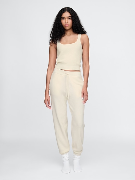Image number 3 showing, CashSoft Waffle PJ Cropped Tank Top