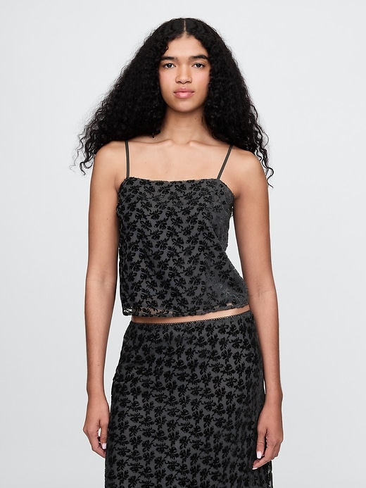 Burnout Velvet Crop Cami