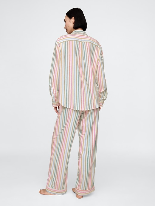 2 of 8 showing, with the color Multi color happy stripe of product Flannel PJ Set
