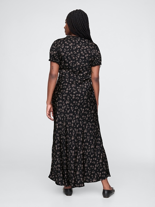 Satin Lace-Trim Floral Maxi Dress | Gap