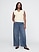 Mid Rise Knit Denim Baggy Jeans - Blue - View 38