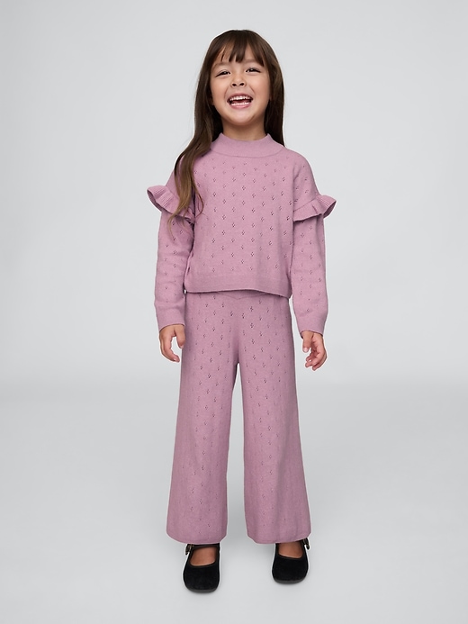 1 of 8 showing, with the color lavender mist of product Baby & Toddler CashSoft Pointelle Pants