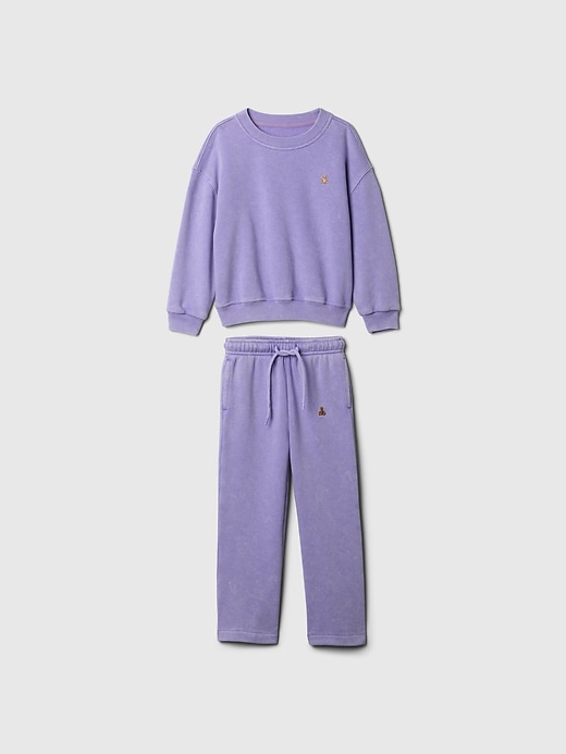 1 of 8 showing, with the color wisteria blossom purple of product Baby & Toddler VintageSoft Relaxed Sweat Set