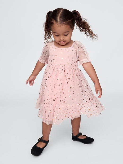 Image number 1 showing, Baby & Toddler Metallic Tulle Dress