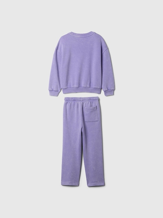 2 of 8 showing, with the color wisteria blossom purple of product Baby & Toddler VintageSoft Relaxed Sweat Set