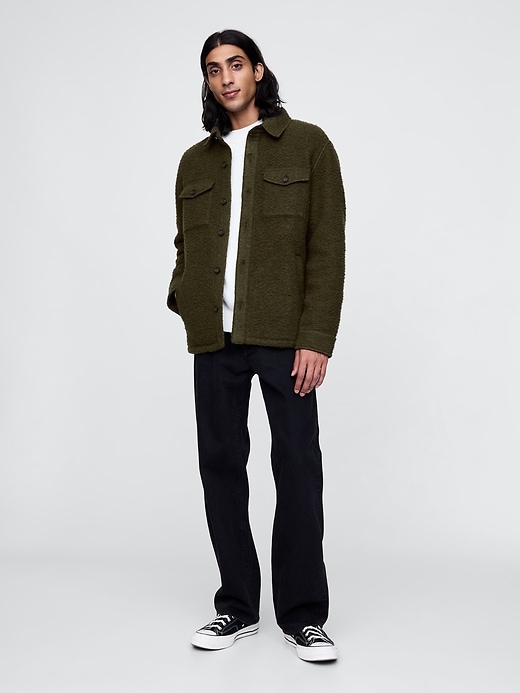 Image number 3 showing, Textured Relaxed Utility Shirt Jacket