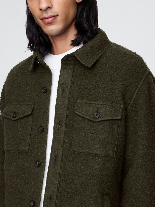 Image number 4 showing, Textured Relaxed Utility Shirt Jacket
