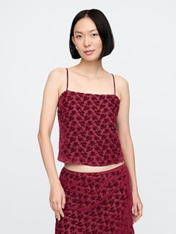 Burnout Velvet Crop Cami