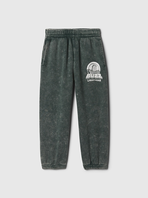 1 of 8 showing, with the color moores green of product Gap × Disney Baby VintageSoft Buzz Lightyear Joggers