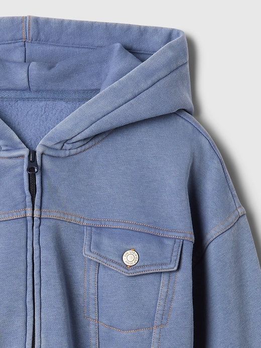 Image number 4 showing, Kids VintageSoft Cropped Zip Hoodie