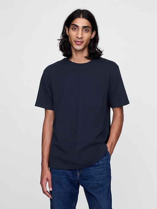 1 of 8 showing, with the color dark night of product Heavyweight Pocket T-Shirt