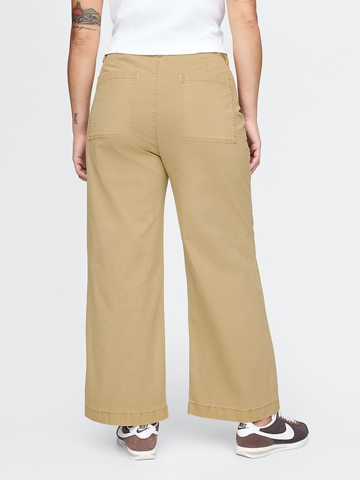 Image number 6 showing, High Rise Stride Wide-Leg Ankle Khakis
