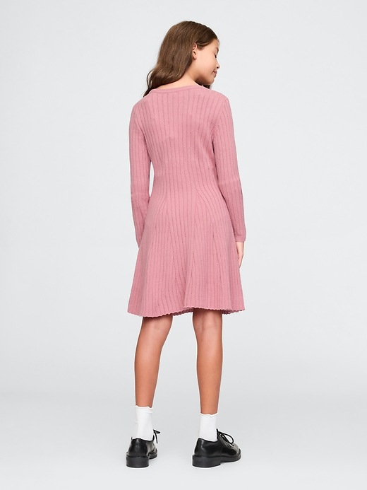2 of 8 showing, with the color Lilas pink of product Kids CashSoft Rib Sweater Dress