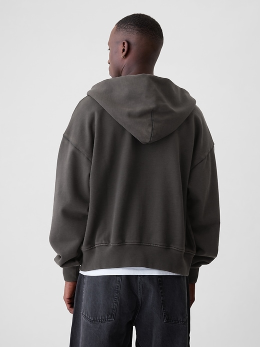 2 of 8 showing, with the color Washed Black of product Heavyweight Zip Hoodie