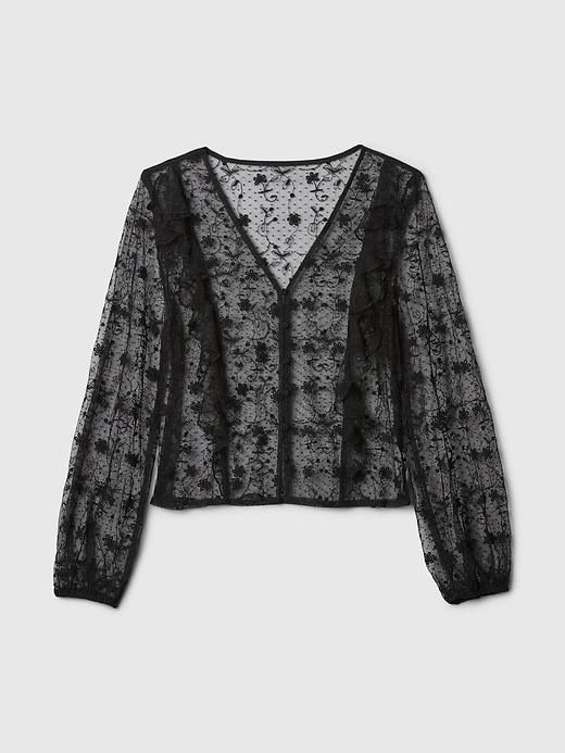 Image number 4 showing, Recycled Lace Ruffle Top