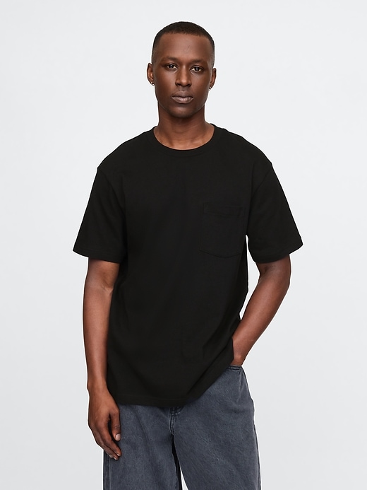1 of 8 showing, with the color true black of product Heavyweight Pocket T-Shirt