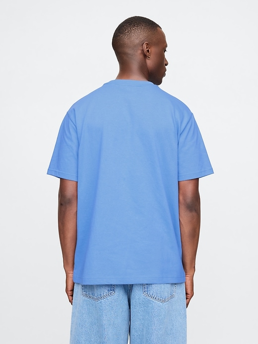 2 of 8 showing, with the color shirting blue of product Heavyweight Pocket T-Shirt