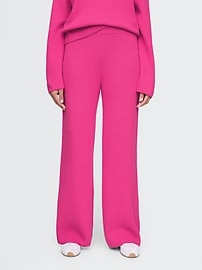 CashSoft Shaker-Stitch Sweater Pants