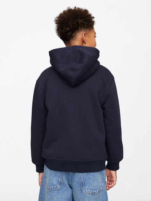 2 of 8 showing, with the color blue of product Kids VintageSoft Sherpa-Lined Zip Hoodie