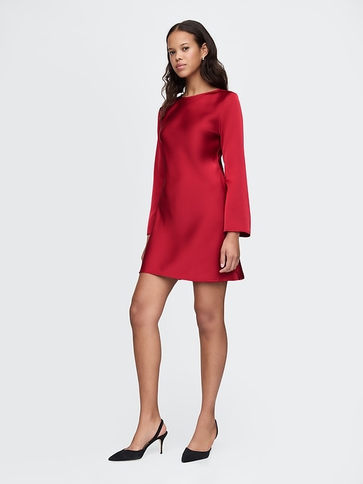 knee length dresses for ladies Grace Loves Lace Silky Satin Mini Olive main image 1