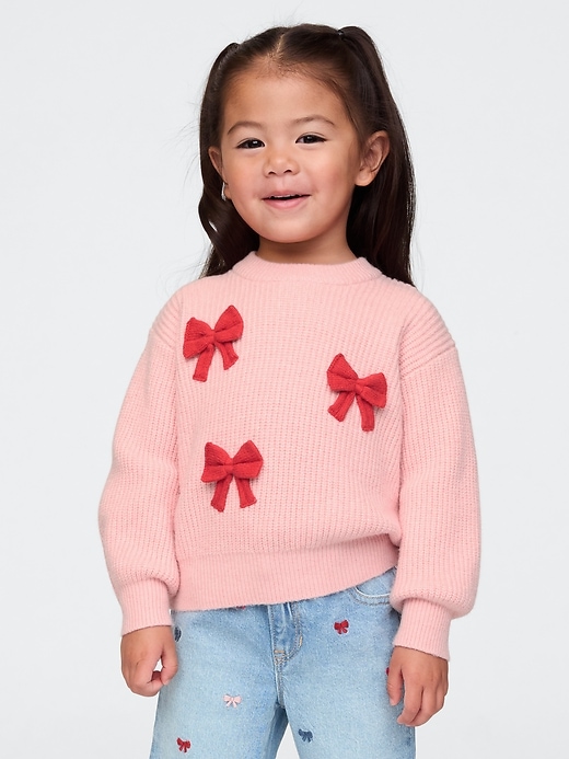 Image number 1 showing, Baby & Toddler CashSoft Bow Sweater