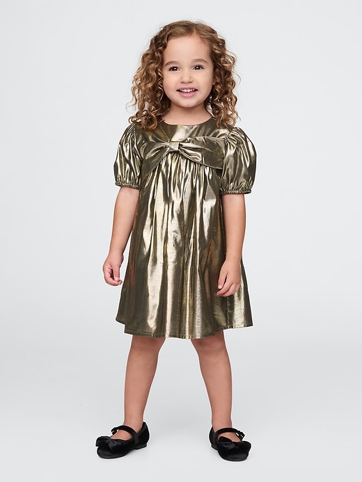 Image number 1 showing, Baby & Toddler Metallic Bow Dress